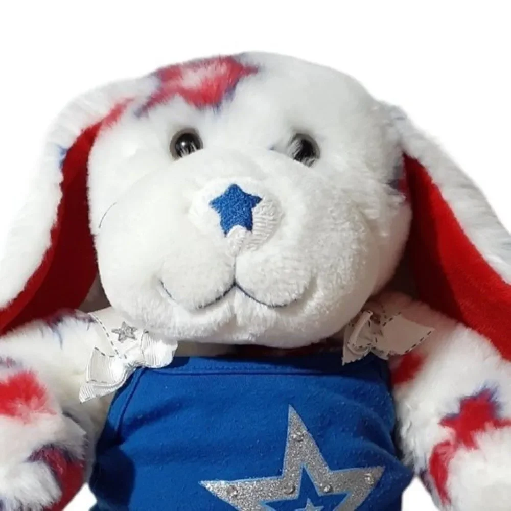 Build A Bear Stars Plush Puppy Stuffed Red White Blue Patriotic With Top15